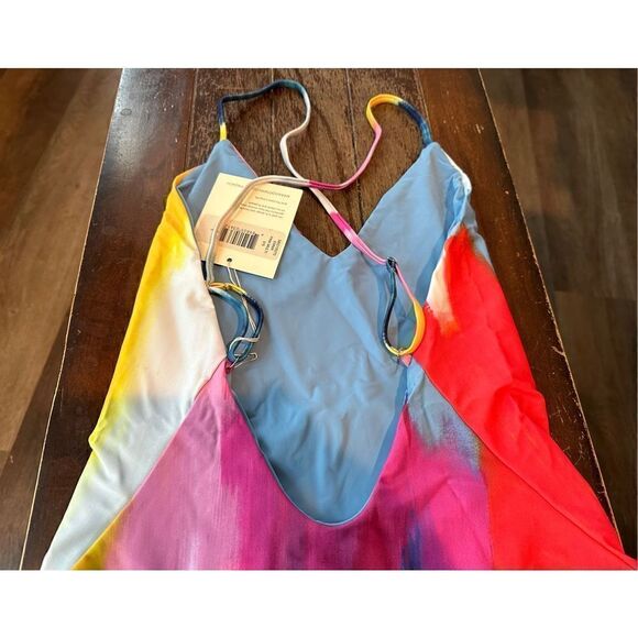 MARA HOFFMAN Emma Cross Back One Piece Multi Dye Swimsuit - Picture 6 of 7